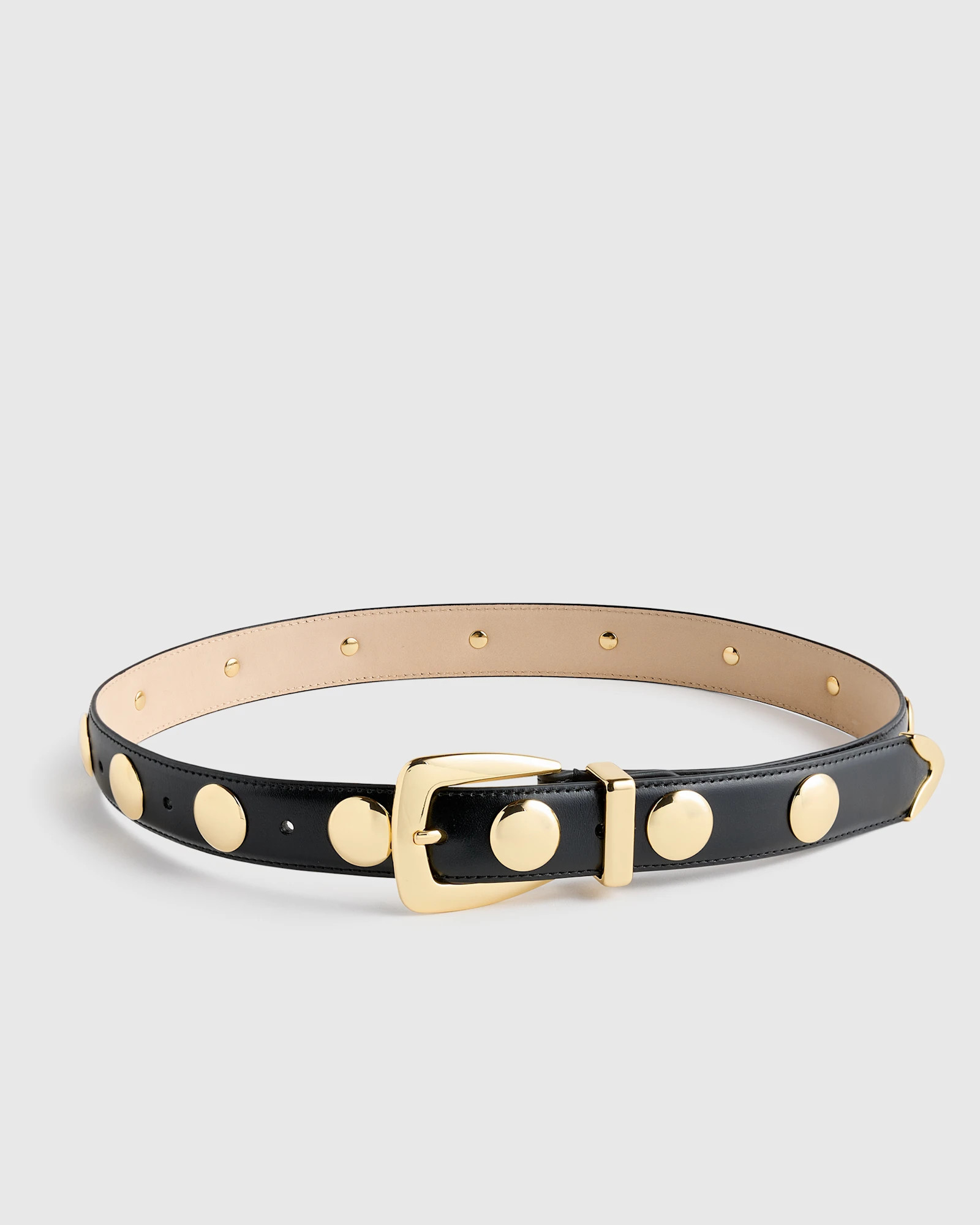 Quince | Italian Leather Braided Key Ring in Black/Gold | Quince