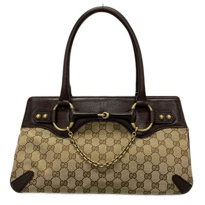 Auténtico patrón GUCCI GG, broca de caballo 114913 beige marrón oscuro cuero jacquard - | eBay US