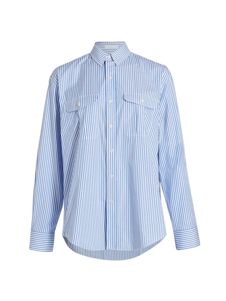 Oversized Striped Poplin Shirt | Saks Fifth Avenue