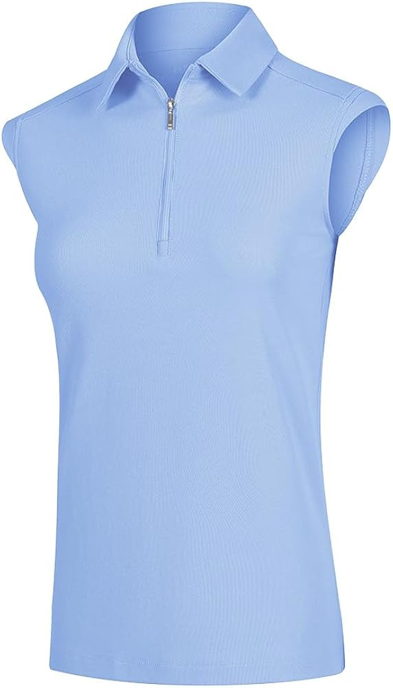 Women's Sleeveless Golf Polo Shirts UPF 50+ 1/4 Zip Tennis Tank Tops Quick Dry Outdoor Athletic S... | Amazon (US)
