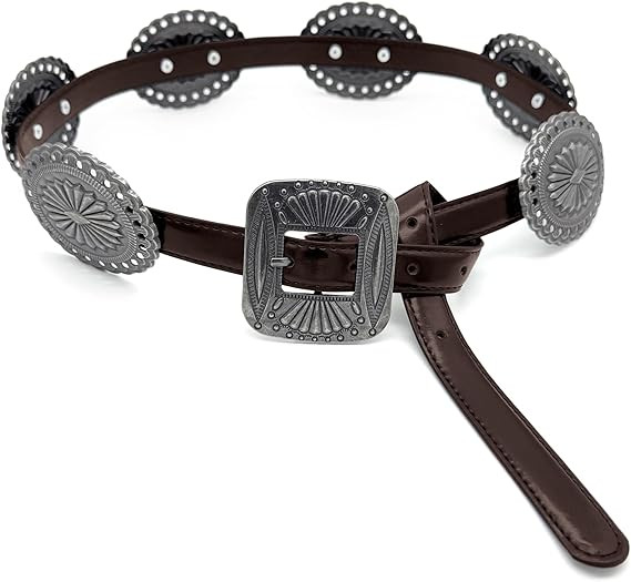 Western Concho Belts for Woman Cowgirl Faux Leather Belt for Dresses Jeans Country Concert Nashvi... | Amazon (US)