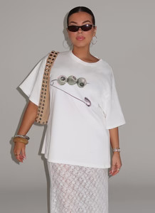 Olive Oversized Tee - White | Peppermayo (Global)