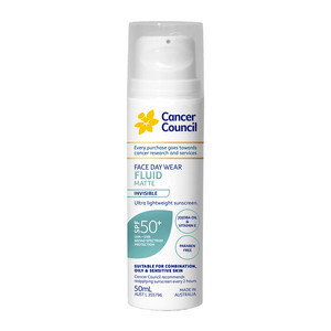 Cancer Council Face Day Wear Fluid Matte Invisible SPF50+ 50mL | Priceline Pharmacy (AU)