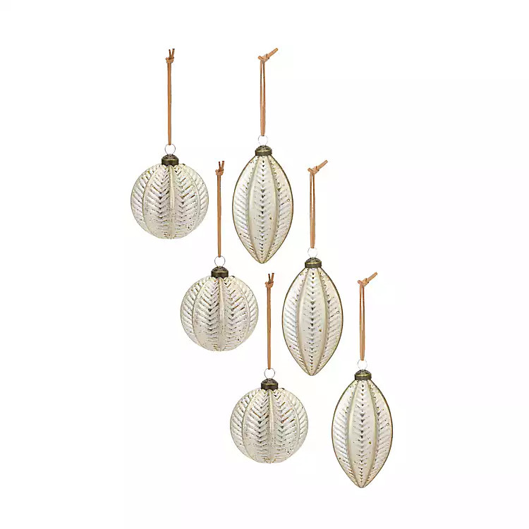 New! Gold Ribbed Glass Ornaments, Set of 6 | Kirkland's Home
