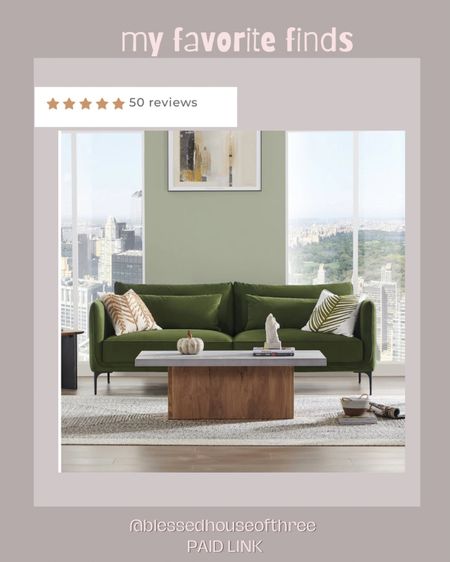Love 💕 this affordable green velvet couch 🛋️. Boujee on a budget. Luxe for less. Reviews are AMAZING ⭐️ ⭐️⭐️⭐️⭐️

Office furniture/ living room / affordable furniture / mid century modern sofa / transitional couch / 

#LTKSaleAlert #LTKHome