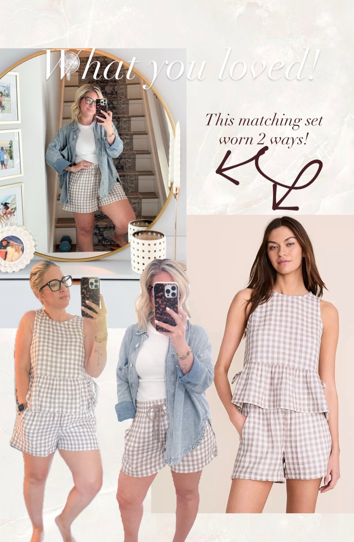 What you loved this week! 

This matching set from #loft. I’m wearing a Medoum Oetite in the top and large in the bottom. I went up from my normal size for a looser fit. 

#summerstyle #matchingset #worn2ways #denimjacket 

#LTKootd #LTKPetite #LTKOver40