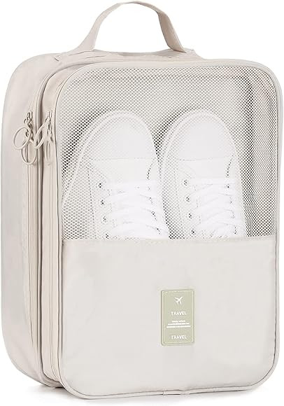 Travel Shoe Bag Holds 3 Pair of Shoes, Hezelf Shoe Storage Pouch for Travel and Daily Use, Travel... | Amazon (US)