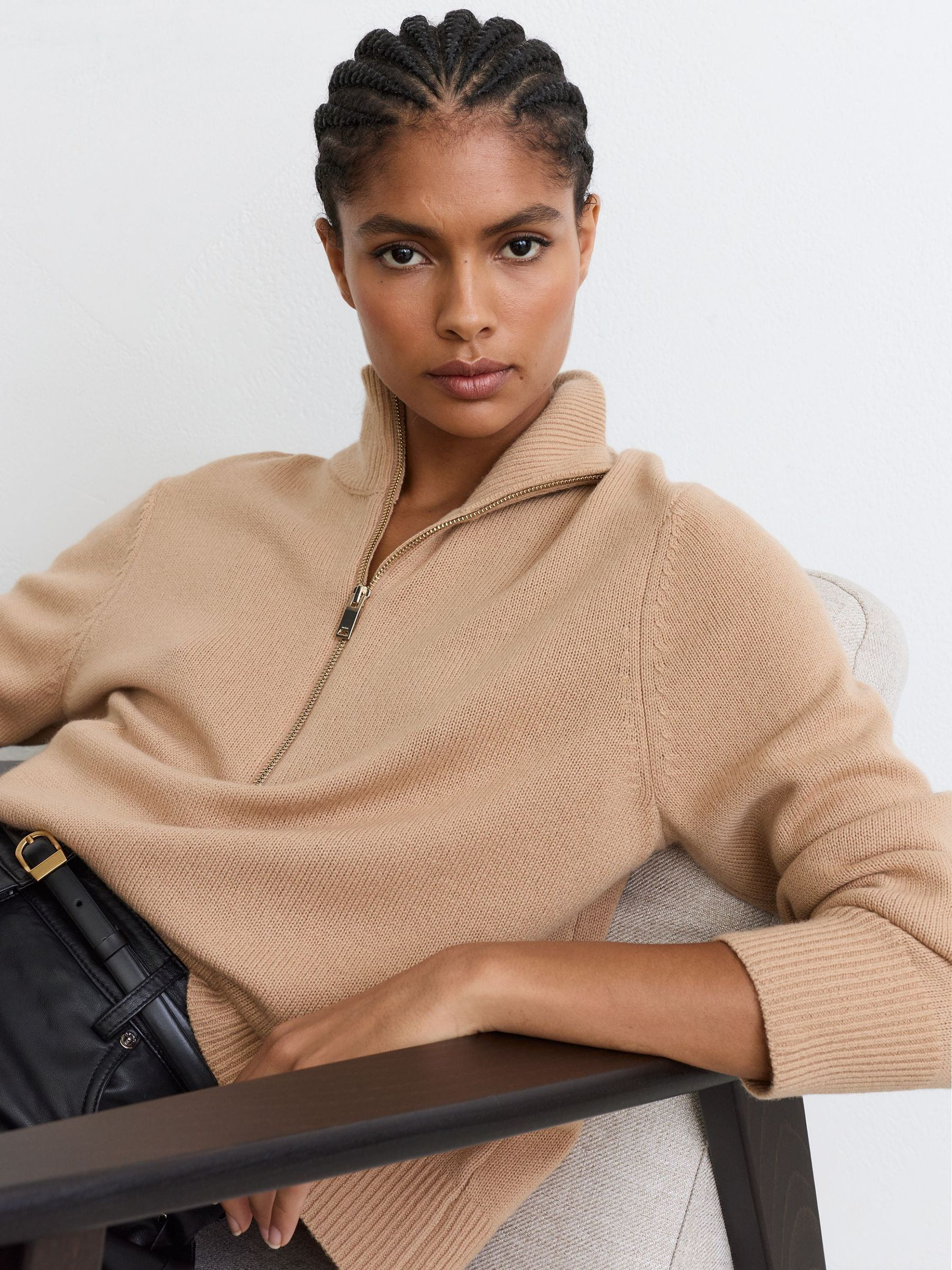 Wool-Cashmere Half-Zip Jumper | Reiss UK