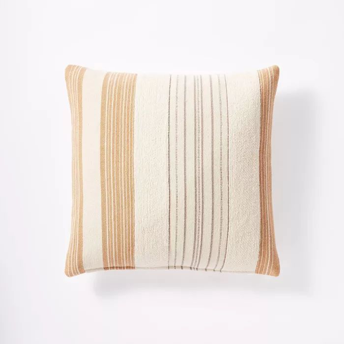 Woven Textured Striped Throw Pillow Cream/Orange - Threshold™ designed with Studio McGee | Target