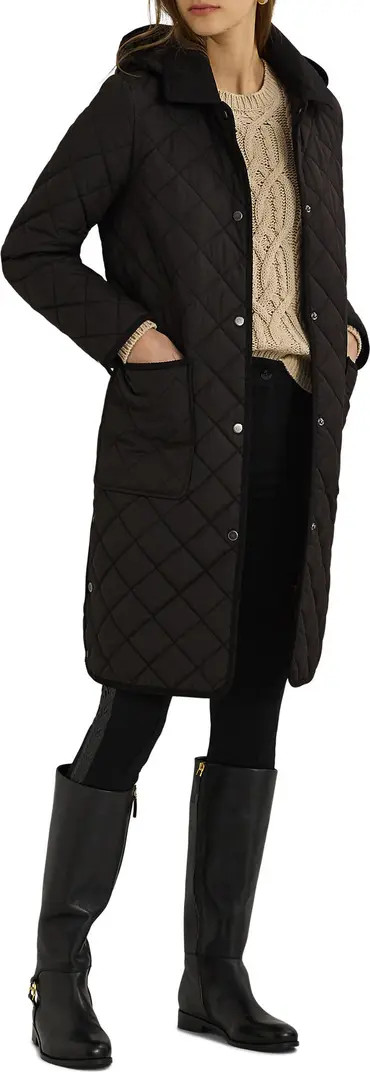 Lauren Ralph Lauren Hooded Longline Quilted Jacket | Nordstrom | Nordstrom