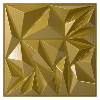 1/50 in. x 11.8 in. x 11.8 in. Gold Square Edge PVC Decorative Wall Paneling, Diamond Textured Wall Panels (33-Pack) | The Home Depot