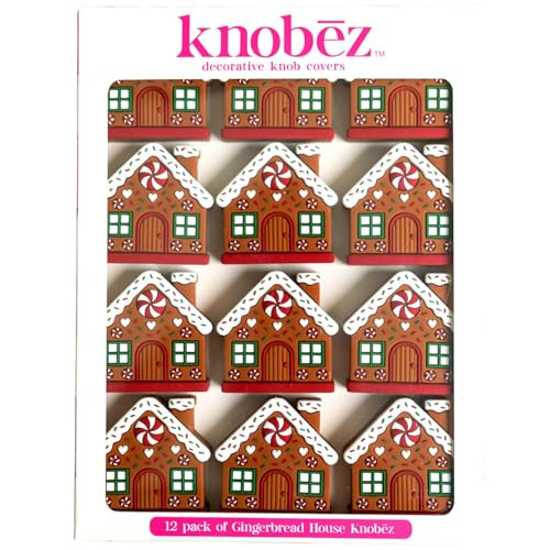 Knobēz: Decorative Knob Covers - Gingerbread House - 12pk - Stretch Over Hardware Decorations, Holiday-Winter-Christmas, Kitchen-Bathroom-Dresser-Home | Amazon (US)