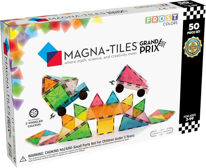 Magna-Tiles Frost Grand Prix 50 Piece Set - 3D magnetic building tiles | Amazon (UK)