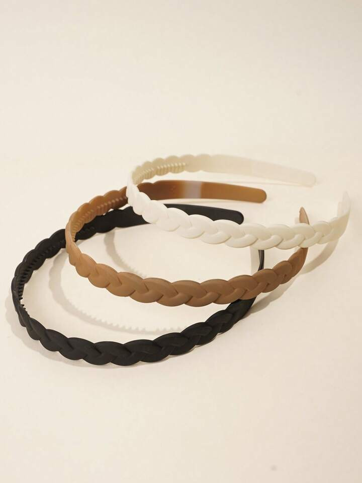 3pcs Women Braided Design Casual Headband For Daily Life | SHEIN