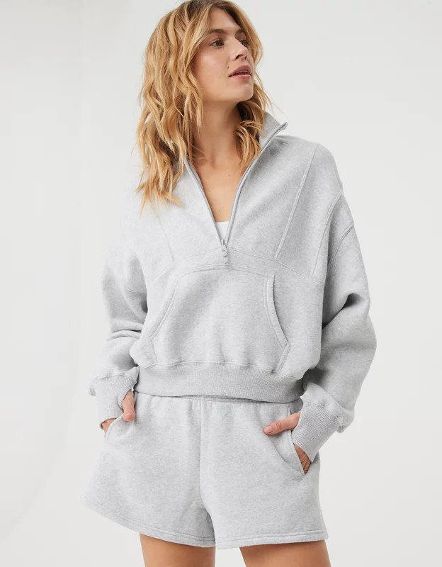 OFFLINE By Aerie Cloud Fleece Quarter Zip Sweatshirt | Aerie