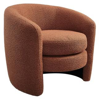 MODWAY Affinity Upholstered Boucle Fabric Curved Back Armchair in Rust EEI-6666-RUS - The Home De... | The Home Depot