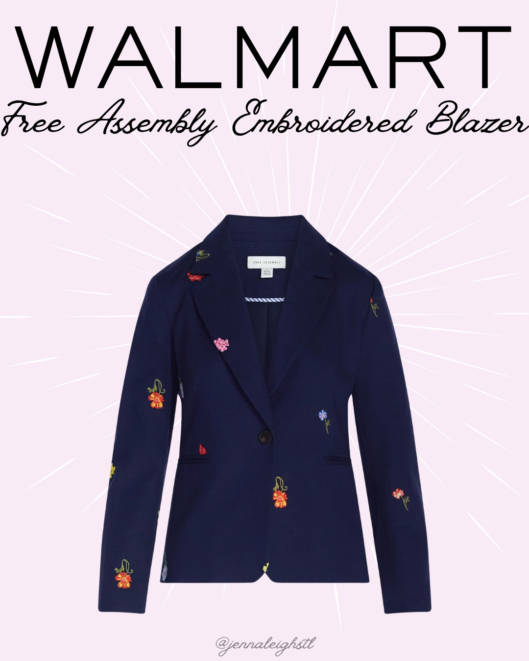 I cannot believe this is from Walmart. This Free Assembly embroidered single breasted blazer looks so elevated and like it came from a much more expensive brand. 

 #LTKootd #LTKMidsize #LTKWorkwear