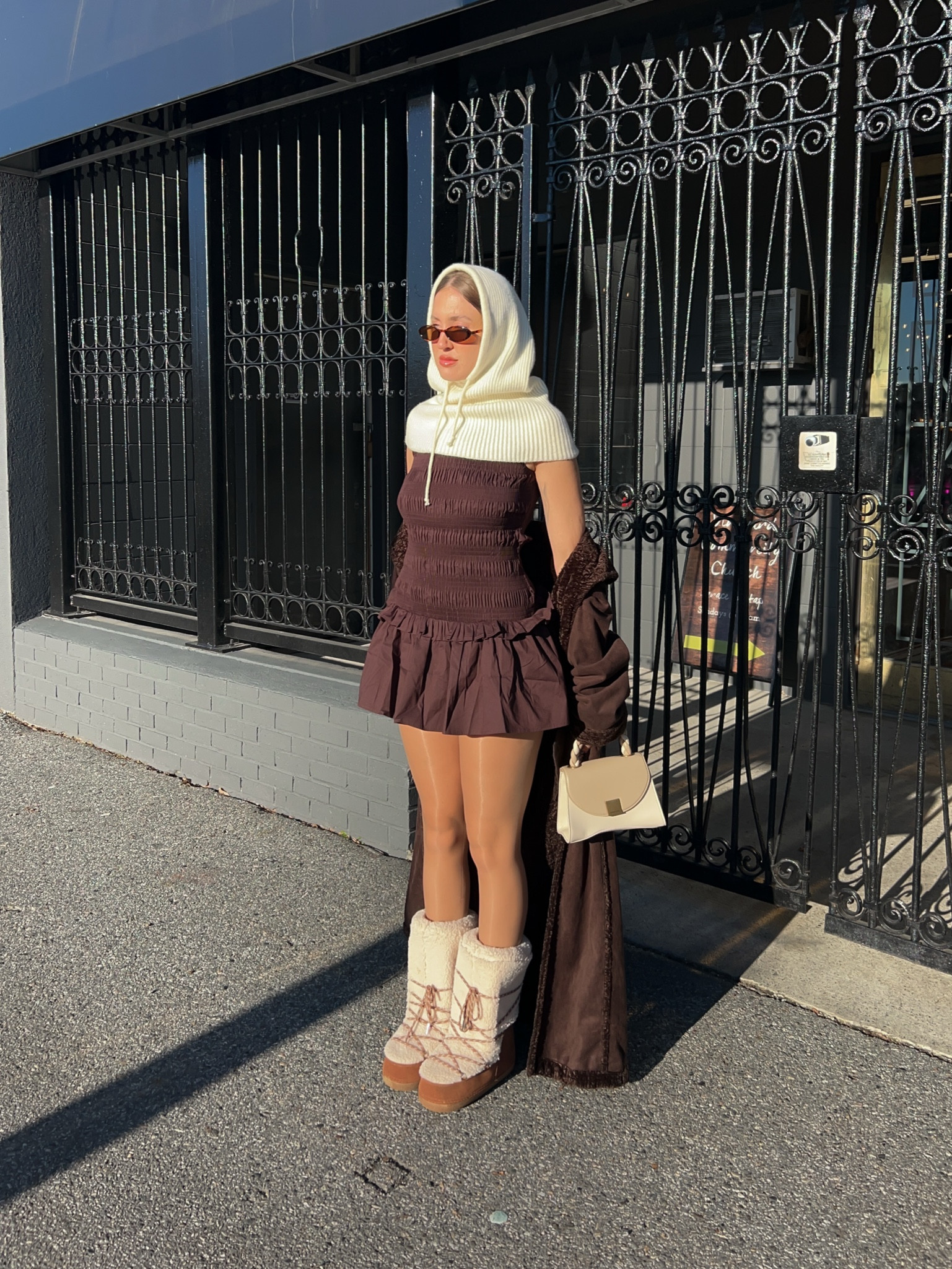 Brown dress mini dress ruffle brown dress 