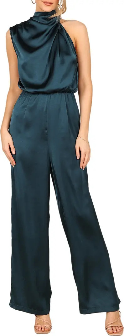 Savannah One-Shoulder Satin Jumpsuit | Nordstrom