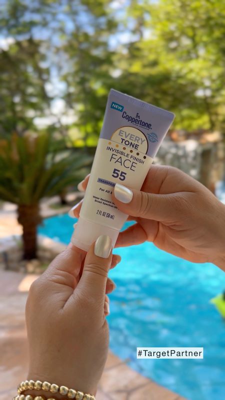 #ad Sunscreen is one of the most important things I put on daily and a must for our first pool day of the season. I’m protecting my skin with the NEW @coppertoneUSA Every Tone Face Sunscreen. This is perfect for layering over my makeup and applying without a mirror because it’s truly transparent! It’s suitable for all skin tone, and it’s so lightweight and leaves skin soft and moisturized. It’s a must have in my beauty & pool bag.  
 
You can grab Coppertone Every Tone Face @target in store & online
 
@Coppertone #theONEforsun @TargetPartner @Target @liketkit 
#beachbag #pool #summer #sunscreen #beauty 

#LTKfamily #LTKVideo #LTKswim