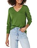 Amazon Essentials Women's Lightweight V-Neck Sweater, Green, Large | Amazon (US)