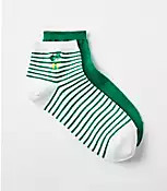 Clover Stripe & Solid Ankle Sock Set | LOFT