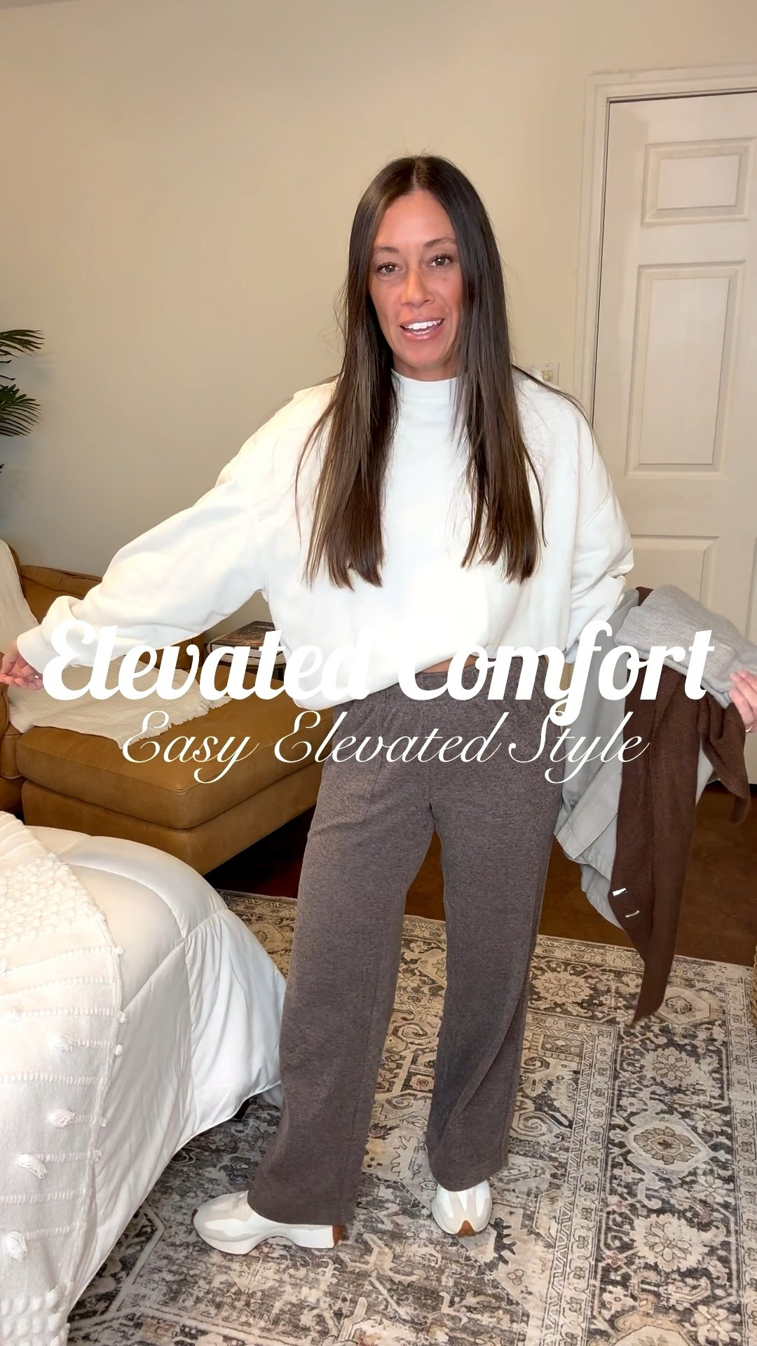 Looking 👀 for ways to elevate your outfit? Adding some of these accessories definitely makes you feel elevated, comfortable and cute! 

I love this triangle 🔺scarf I found in this chocolate brown color! I added a cotton shacket, a beanie and my favorite sneakers. 

This is just one simple way to elevate a pants and sweater outfit, plus stay warm. 

📏Wearing a size small in the pants, shoes true to size. Sweaters I like to get a medium or a large for an oversized fit. 

#LTKmomlife #LTKFindsUnder50 #LTKootd