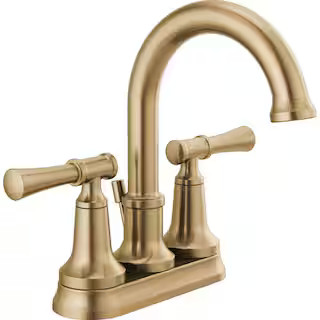 Delta Chamberlain Gold 4 in. Centerset Double-Handle Bathroom Faucet in Champagne Bronze 25747LF-... | The Home Depot