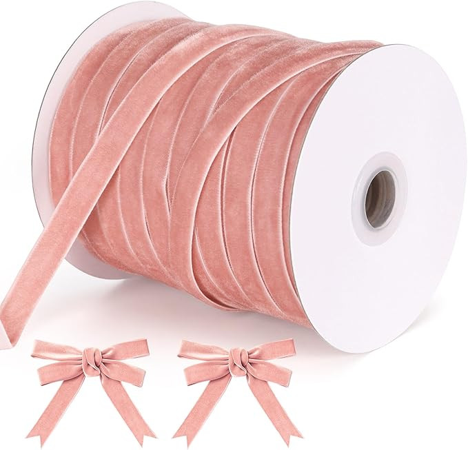 Amazon.com: 50 Yards 3/8 Inch Velvet Ribbon, Single Face Velvet Fabric Ribbon Roll with Spool Sat... | Amazon (US)