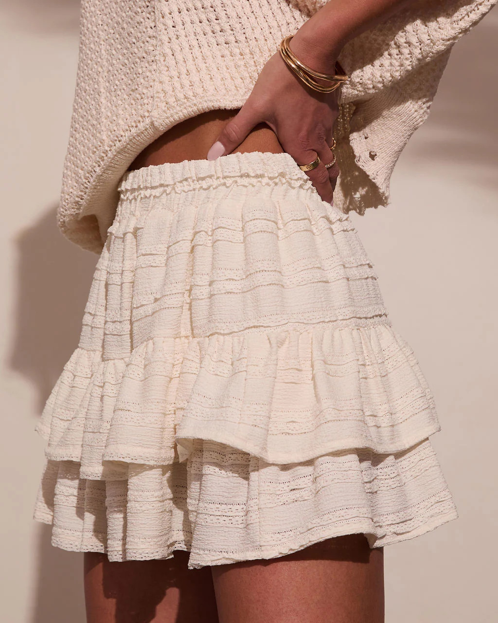 Shelli Tiered Ruffle Mini Skirt | VICI