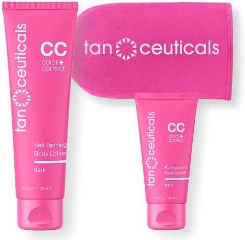Tanceuticals Body + Face Self Tanning Kit Bundle, Dark Shade | Amazon (US)