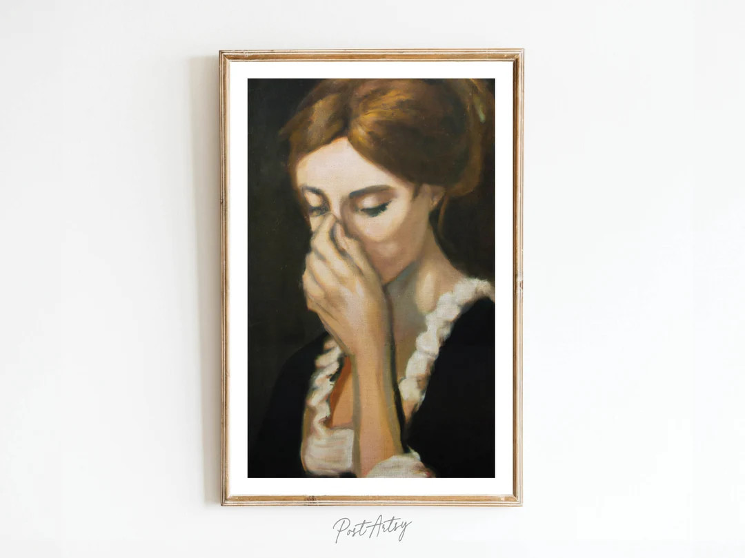 Funny Bathroom Wall Art Decor Lady Classical Painting Digital Download Printable Art Vintage Midc... | Etsy (US)