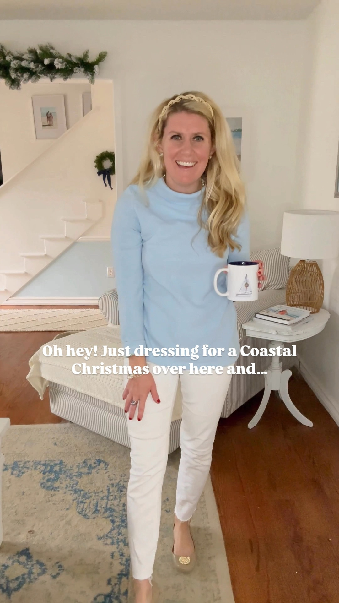 Blue and white are definitely Christmas colors and I definitely love matching my house 🩵🤍

My @dudley_stephens is currently on sale but sizes are limited in this color (which btw is amazing 😍)

Christmas outfit, coastal Christmas, fleece, white denim, coastal style, preppy, preppy style, Dudley Stephens, blue and white style, classic style, ballet flats 

#coastalstyle #coastalchristmas #blueandwhitestyle #coastalgrandmother #coastalchic #preppy #preppystyle 

#LTKHoliday #LTKFindsUnder100 #LTKSeasonal