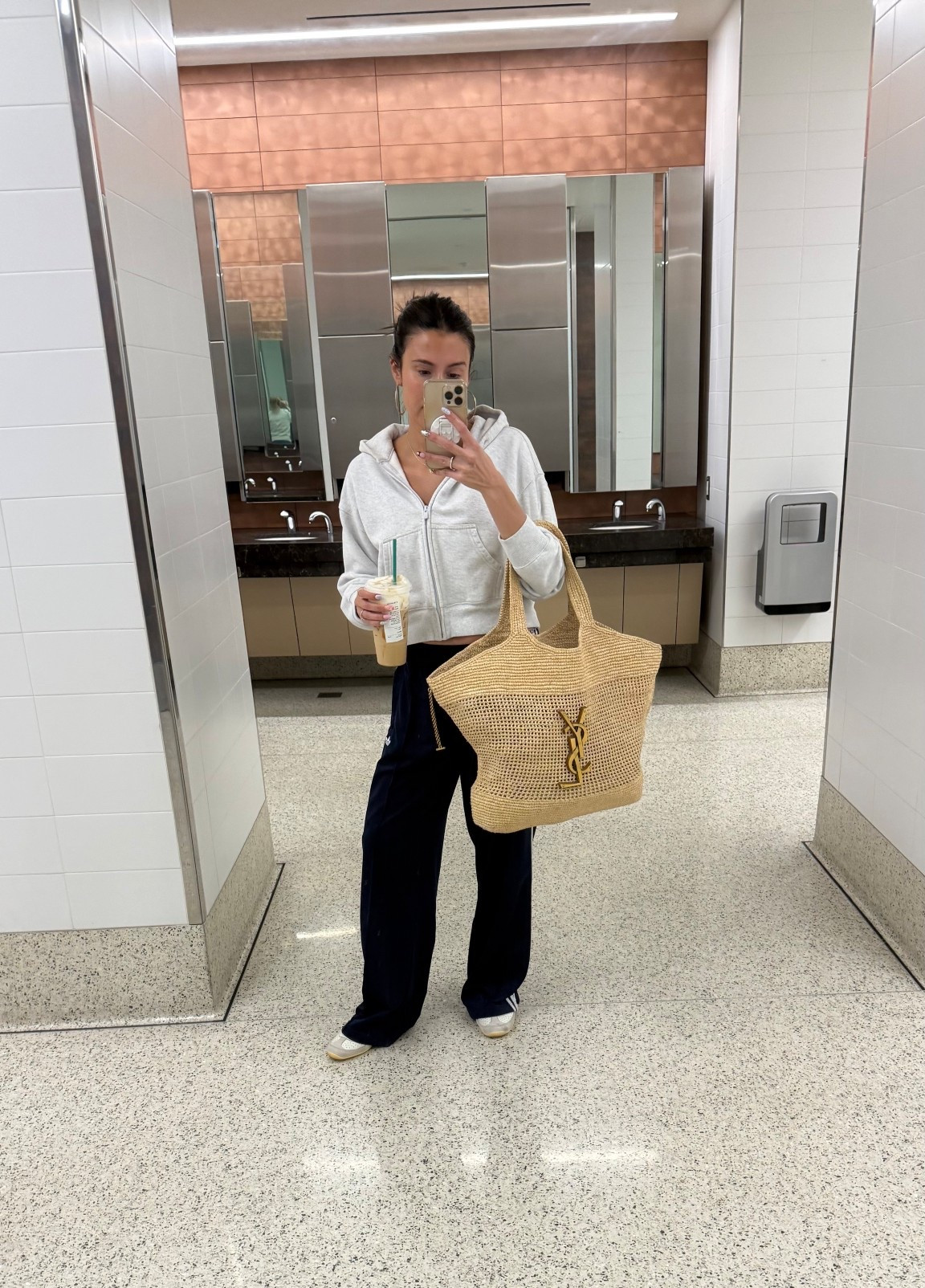 Airport outfit wearing my fave adidas track pants I love them so much wear them
24/7. 

#LTKootd #LTKSaleAlert #LTKTravel