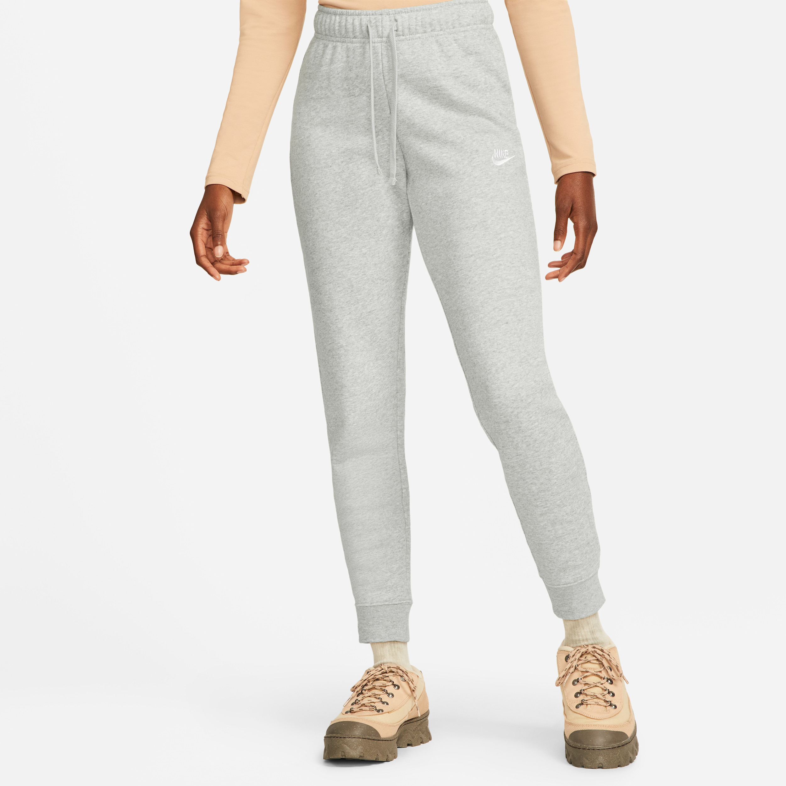 Women's Nike Sportswear Club Fleece Mid-Rise Slim Jogger Pants in Grey, Size: XL | DQ5174-063 | Nike (US)