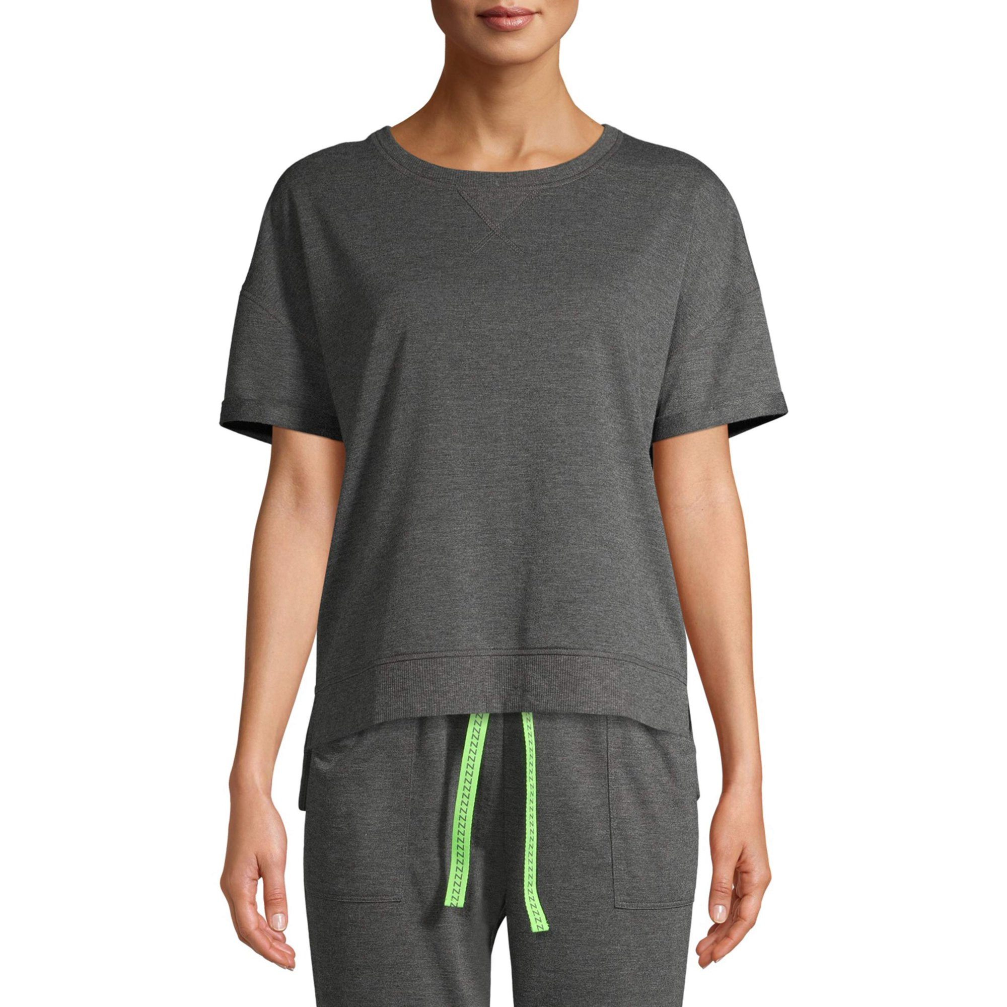 Secret Treasures Women's and Women's Plus Short Sleeve Lounge Sweatshirt | Walmart (US)