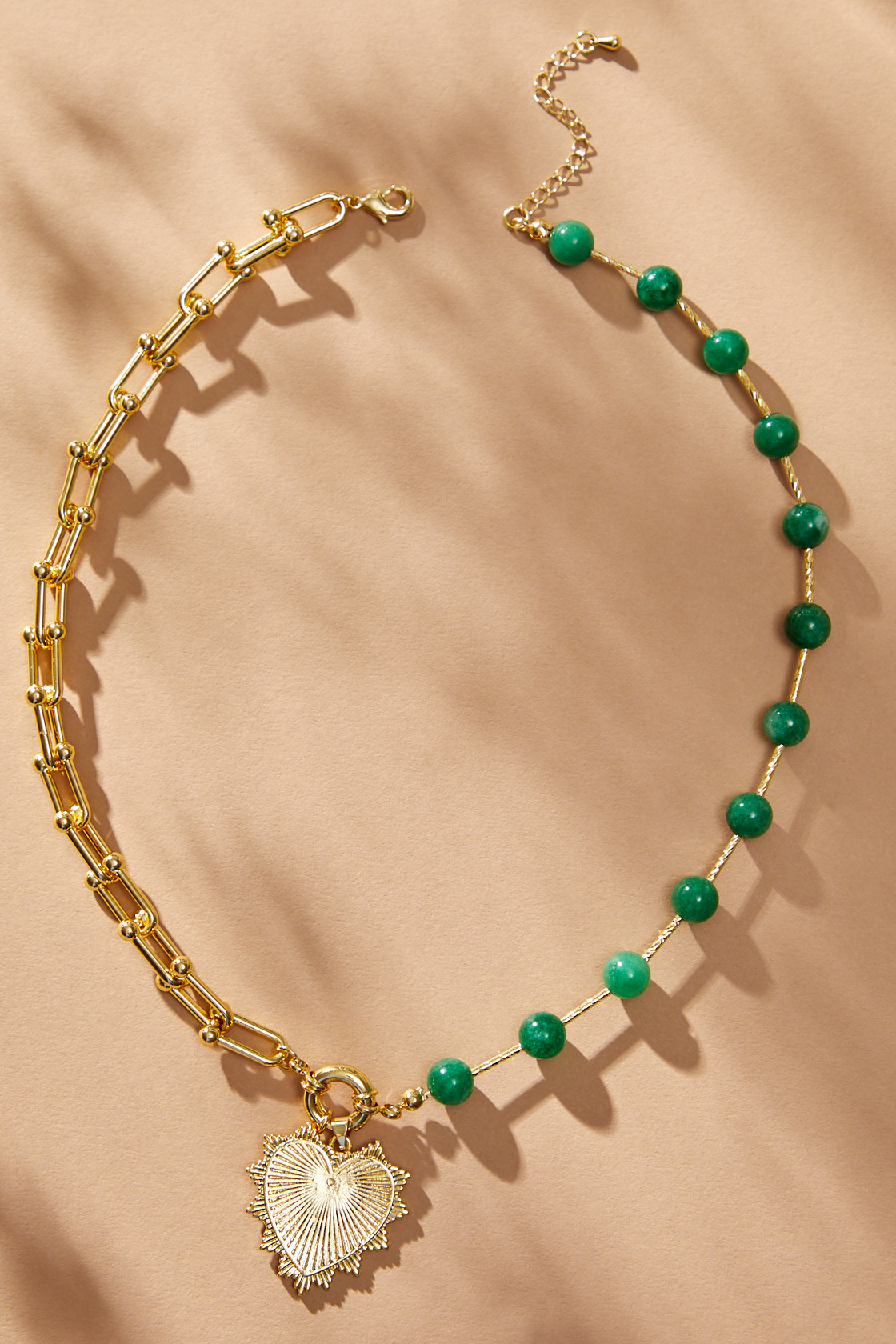 Heart Pendant Emerald Statement Necklace | Altar'd State | Altar'd State