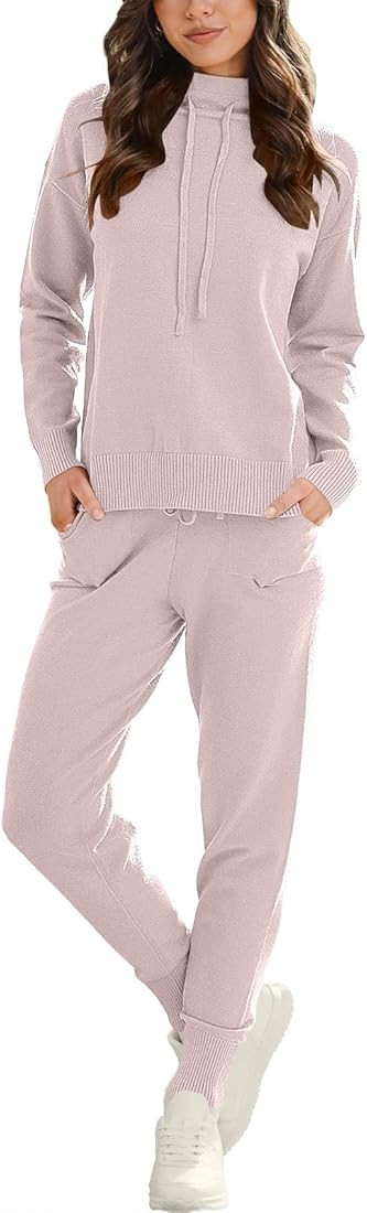 ANRABESS Women's Two Piece Outfits Long Sleeve Turtleneck Pullover Top & Drawstring Pants Sweatsu... | Amazon (US)