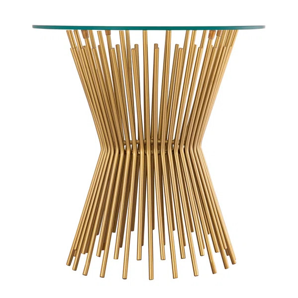 Grace Glass Pedestal End Table | Wayfair Professional