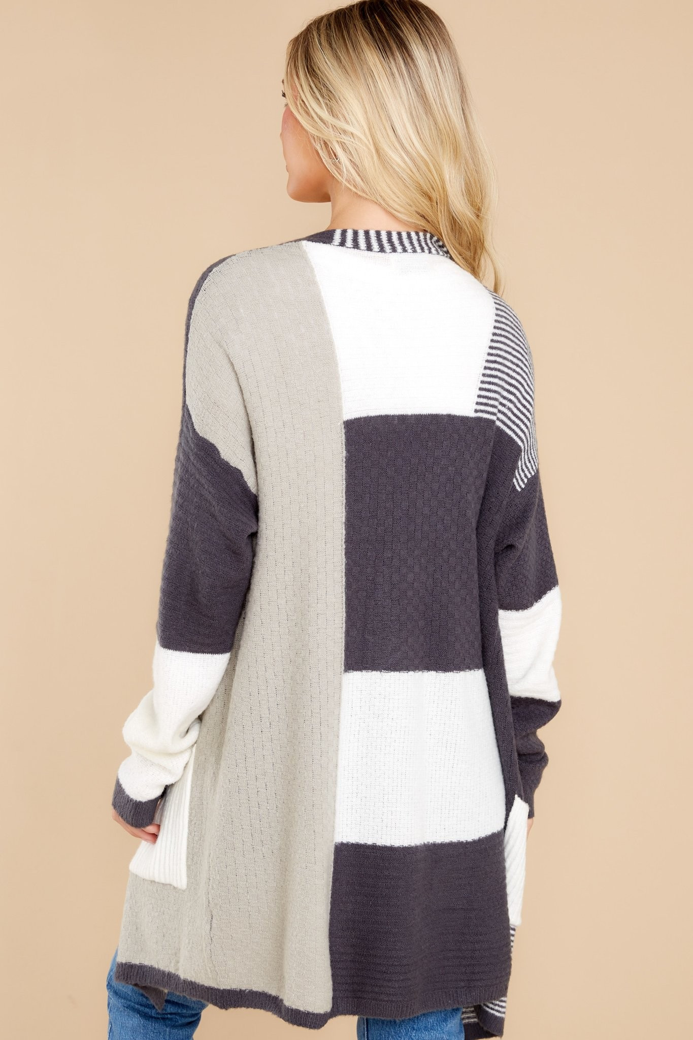 In Your Comfort Zone Grey Multi Cardigan | Red Dress 