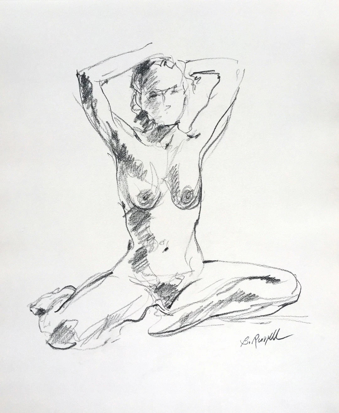 Female Life Drawing, Original Figurative Study, 14 by 17, Nude Art, Life Drawing, Charcoal Drawin... | Etsy (US)