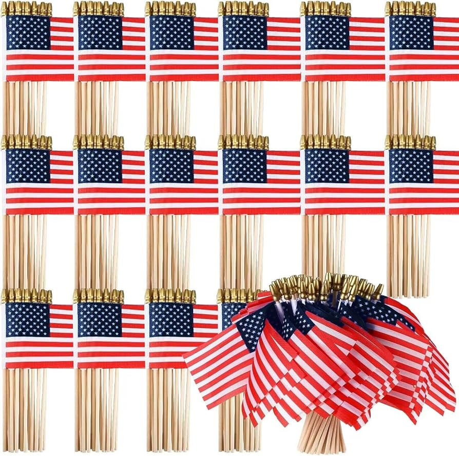 500 Pcs Small American Flags on Stick, 250th Anniversary US Flags/Mini American Flag for Outside ... | Amazon (US)