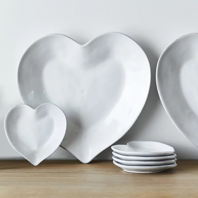 Porto Stoneware Heart Side Plate | The White Company (UK)