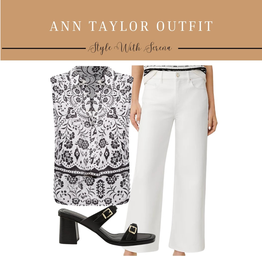 Ann taylor outfit, spring fashion, spring outfit, white jeans, white denim, heels 

#LTKStyleTip #LTKFindsUnder100 #LTKOver40