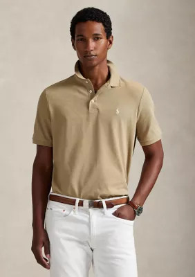 Polo Ralph Lauren Men's Classic Fit Stretch Mesh Polo Shirt, Beige, Small | Belk