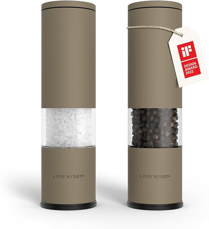 LARS NYSØM Salt and Pepper Grinder Set Manual, Stainless Steel Salt and Pepper Mills with Adjust... | Amazon (US)