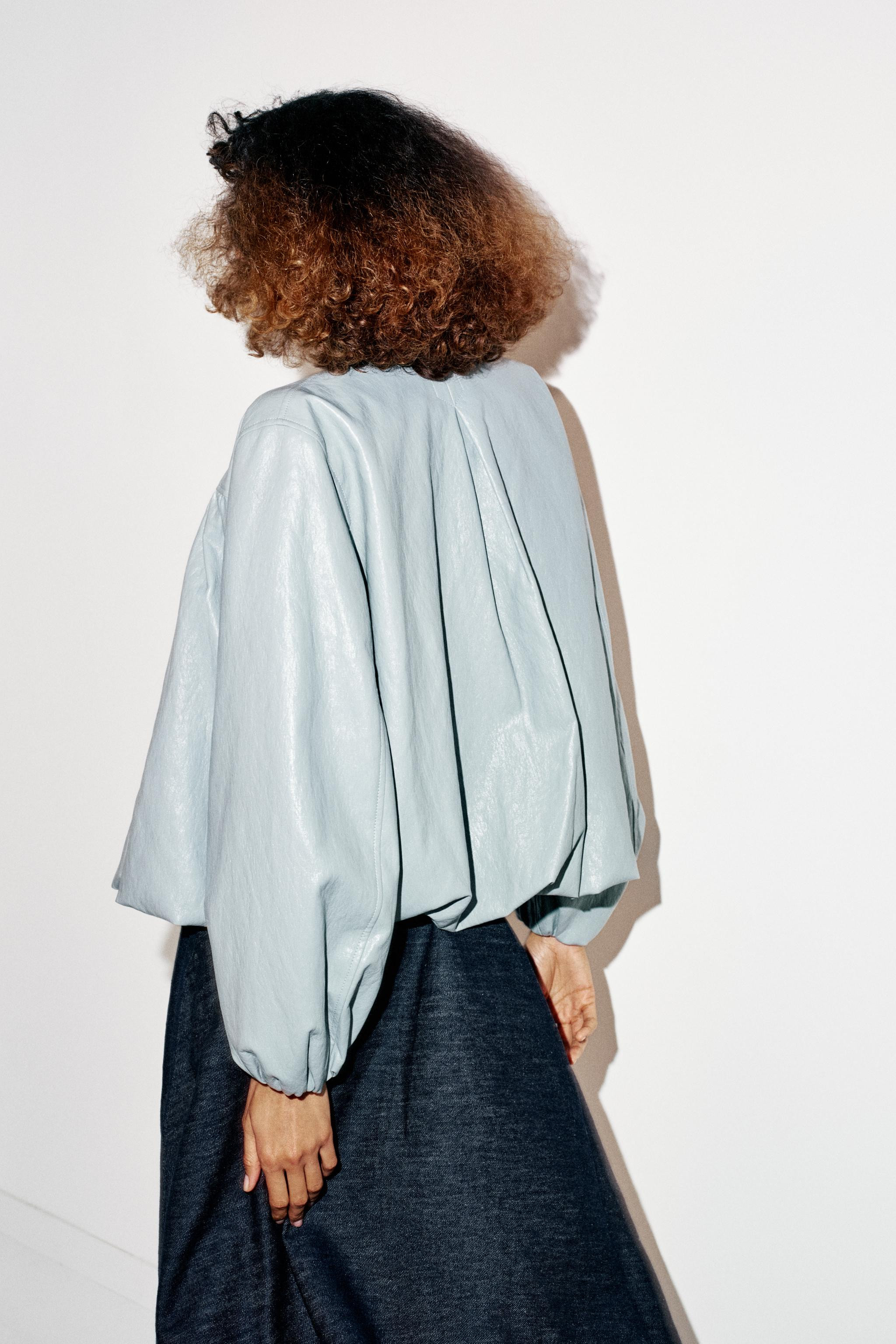 FAUX LEATHER BALLOON JACKET | Zara US