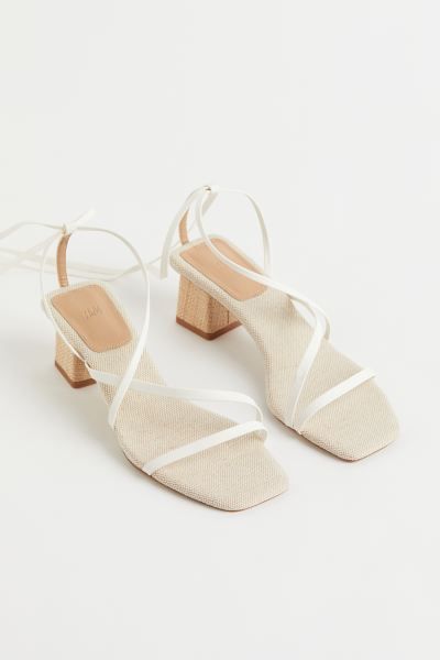 Block-heeled Tie-strap Sandals | H&M (US)