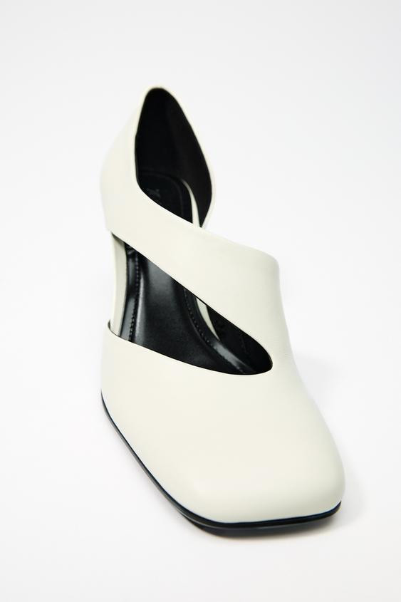 ASYMMETRIC LEATHER HEELS | Zara US