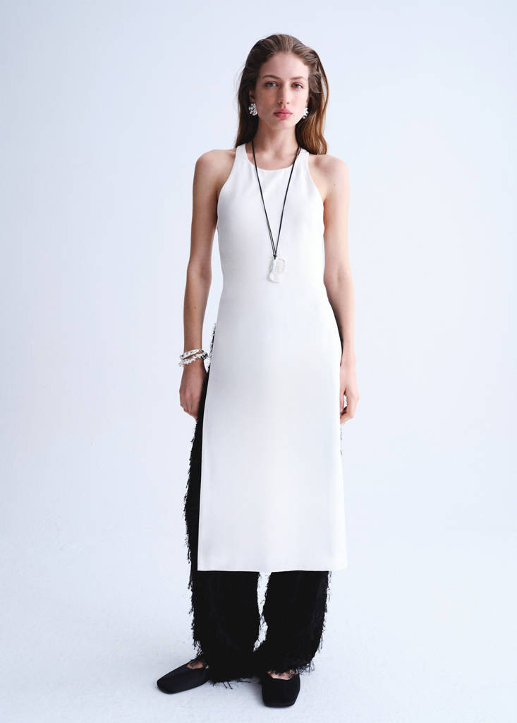 Long open-back blouse off white - Woman - 6 - MANGO | Mango (US/MX/AU)